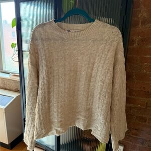 Zara Cream Cable Knit Sweater